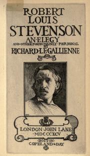 Cover of: Robert Louis Stevenson by Richard Le Gallienne