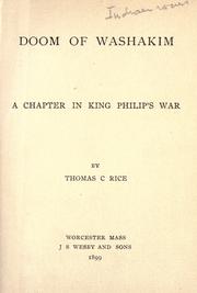 Cover of: Doom of Washakim: a chapter in King Philip's war