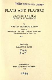 Cover of: Plays and players by Eaton, Walter Prichard