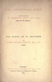 Cover of: The Gospel of St. Matthew by John Monro Gibson