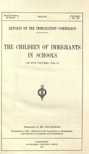 Cover of: Reports of the Immigration Commission. by United States. Immigration Commission (1907-1910)