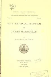 Cover of: The ethical system of James Martineau.