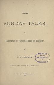 Our Sunday talks by J. J. Owen