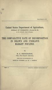 Cover of: The comparative rate of decomposition in drawn and undrawn market poultry.