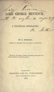 Cover of: Lord George Bentinck by Benjamin Disraeli