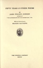 Fifty years & other poems by James Weldon Johnson