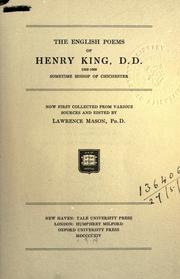 Cover of: The English poems. by King, Henry