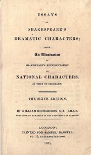 Cover of: Essays on Shakespeare's dramatic characters by Richardson, William