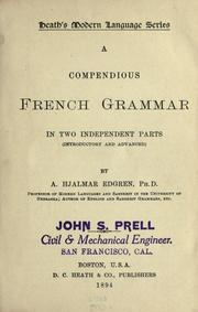 Cover of: A compendious French grammar