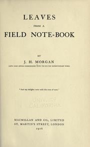 Cover of: Leaves from a field note-book