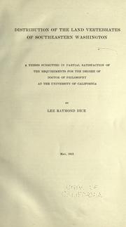 Cover of: Distribution of the land vertebrates of southeastern Washington