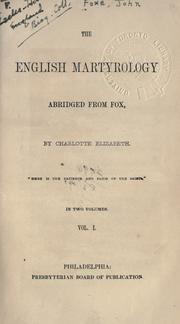 Cover of: The English martyrology by John Foxe