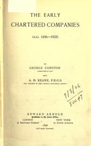 Cover of: The early chartered companies by George Cawston