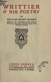 Cover of: Whittier and his poetry.