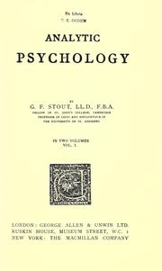 Cover of: Analytic psychology. by Stout, George Frederick