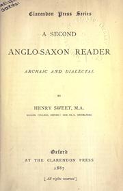 Cover of: A second Anglo-Saxon reader by Henry Sweet