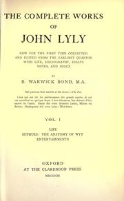 Cover of: Complete works by John Lyly