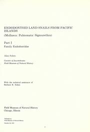 Cover of: Endodontoid land snails from Pacific Islands (Mollusca : Pulmonata : Sigmurethra).