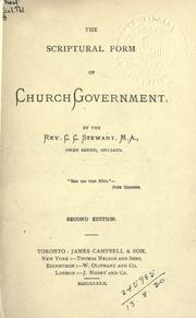 Cover of: scriptural form of church government.