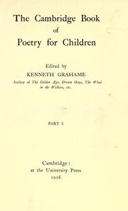 Cover of: The Cambridge book of poetry for children by Kenneth Grahame