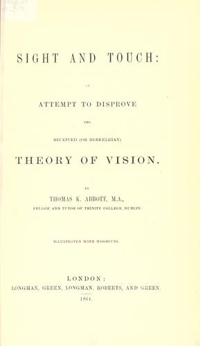 Sight and touch by Abbott, Thomas Kingsmill