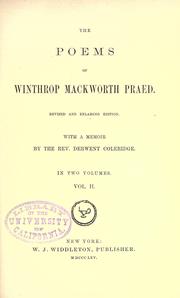 The poems of Winthrop Mackworth Praed by Winthrop Mackworth Praed