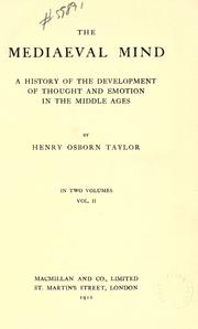 Cover of: The mediaeval mind by Henry Osborn Taylor