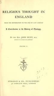 Cover of: Religious thought in England by John Hunt
