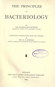 Cover of: The principles of bacteriology by Hueppe, Ferdinand Adolph Theophil