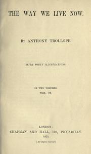 Cover of: The way we live now by Anthony Trollope