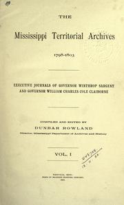 Cover of: The Mississippi territorial archives. by Mississippi. Dept. of Archives and History.