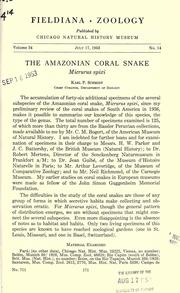 Cover of: Amazonian coral snake: Micrurus spixi
