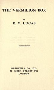 Cover of: The vermilion box. by E. V. Lucas