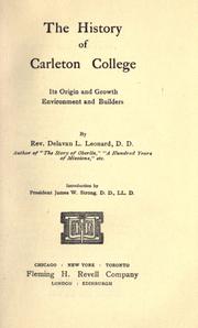 The history of Carleton college by Delavan L. Leonard