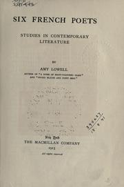 Cover of: Six French poets by Amy Lowell