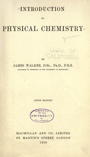 Cover of: Introduction to physical chemistry