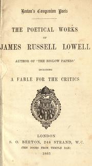 Cover of: The poetical works of James Russell Lowell by James Russell Lowell