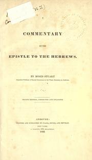 Cover of: A commentary on the Epistle to the Hebrews by Moses Stuart