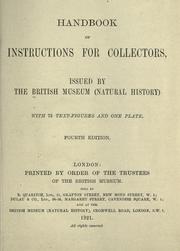 Cover of: Handbook of instructions for collectors by British Museum (Natural History)
