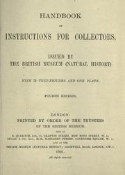 Cover of: Handbook of instructions for collectors