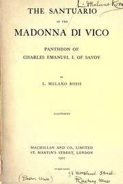 Cover of: The Santuario of the Madonna di Vico: pantheon of Charles Emanuel I. of Savoy