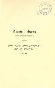 Cover of: The life and letters of St. Teresa