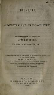 Cover of: Elements of geometry and trigonometry by A. M. Legendre