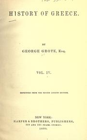 Cover of: History of Greece by George Grote