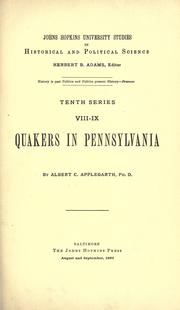 Cover of: Quakers in Pennsylvania.