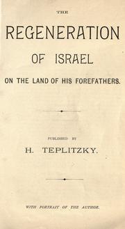 Cover of: regeneration of Israel on the land of his forefathers