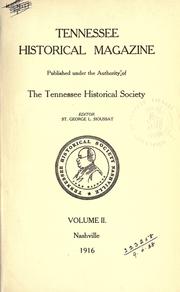Cover of: Tennessee historical magazine. by 