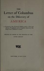 Cover of: The letter of Colombus on the discovery of America by Christopher Columbus