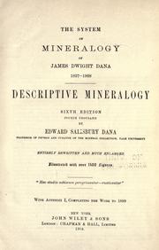 Cover of: The system of mineralogy of James Dwight Dana. 1837-1868. by James D. Dana