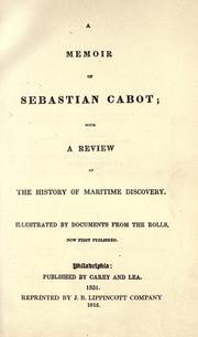 Cover of: A memoir of Sebastian Cabot by Richard Biddle